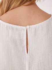 White Cotton Crinkle Vest - Image 6 of 8