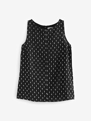 Black Cotton Crinkle Vest - Image 6 of 8