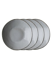 Dutch Rose Set of 4 Light Grey Pasta Bowls - Image 2 of 2