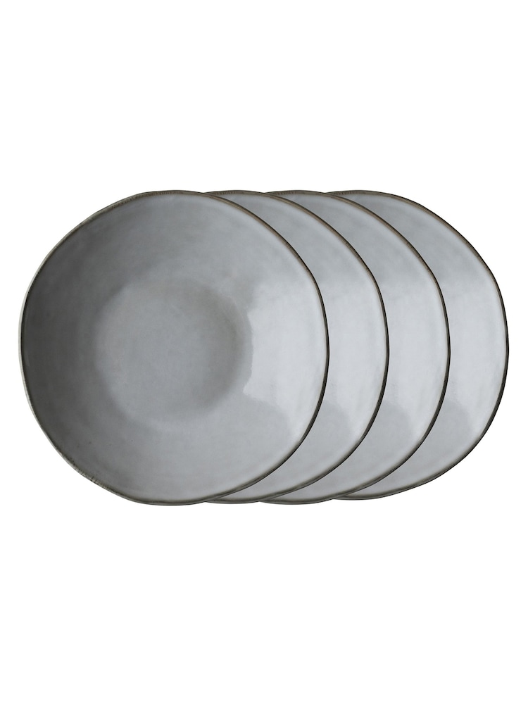 Dutch Rose Set of 4 Light Grey Pasta Bowls - Image 2 of 2