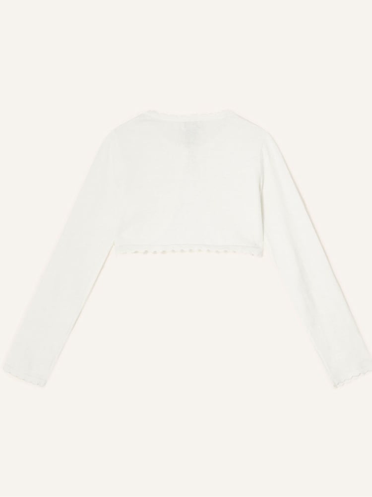 Monsoon Cream 100% Cotton 3D Petal Cardigan - Image 2 of 3