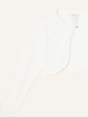 Monsoon Cream 100% Cotton 3D Petal Cardigan - Image 3 of 3