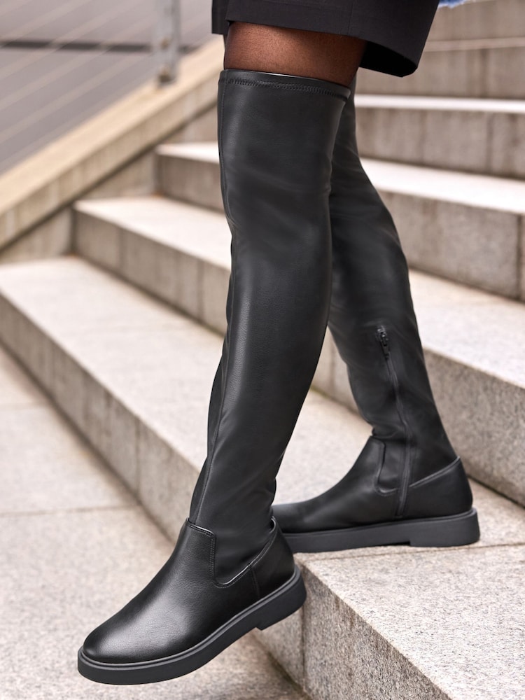 Black Forever Comfort® Over The Knee Stretch Boots - Image 3 of 8