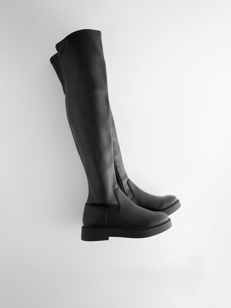 Black Forever Comfort® Over The Knee Stretch Boots - Image 5 of 8