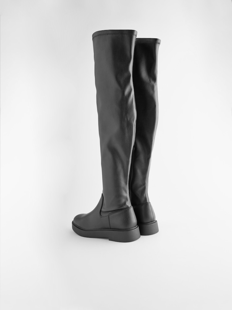 Black Forever Comfort® Over The Knee Stretch Boots - Image 6 of 8