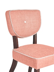 Nina Campbell Set of 2 Clabon Coral Ashburn Walnut Effect Leg Dining Chairs - Image 6 of 6