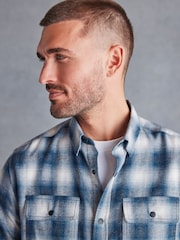 Grey/White Signature Brushed Flannel Check Shirt - Image 1 of 8