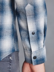 Grey/White Signature Brushed Flannel Check Shirt - Image 5 of 8
