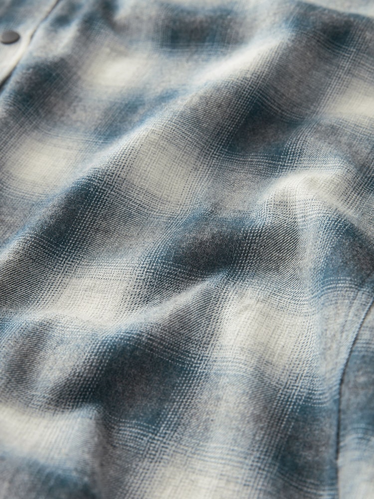 Grey/White Signature Brushed Flannel Check Shirt - Image 8 of 8 Grey/White Signature Brushed Flannel Check Shirt - Image 8 of 8