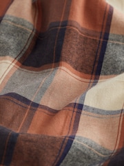 Rust Orange Signature Brushed Flannel Check Shirt - Image 8 of 9