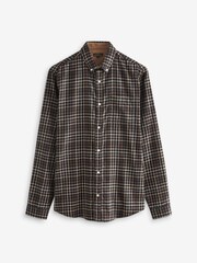 Black Signature Brushed Flannel Check Shirt - Image 5 of 7