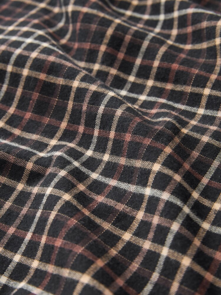 Black Signature Brushed Flannel Check Shirt - Image 7 of 7