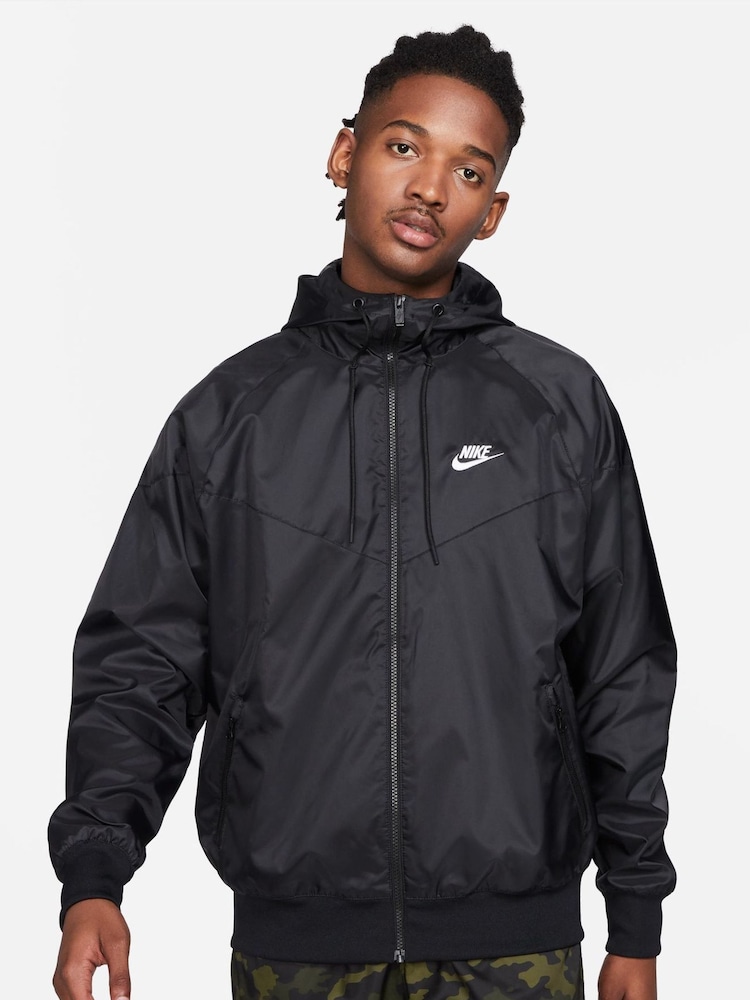 Nike Black Windrunner Hooded Jacket - Image 1 of 13