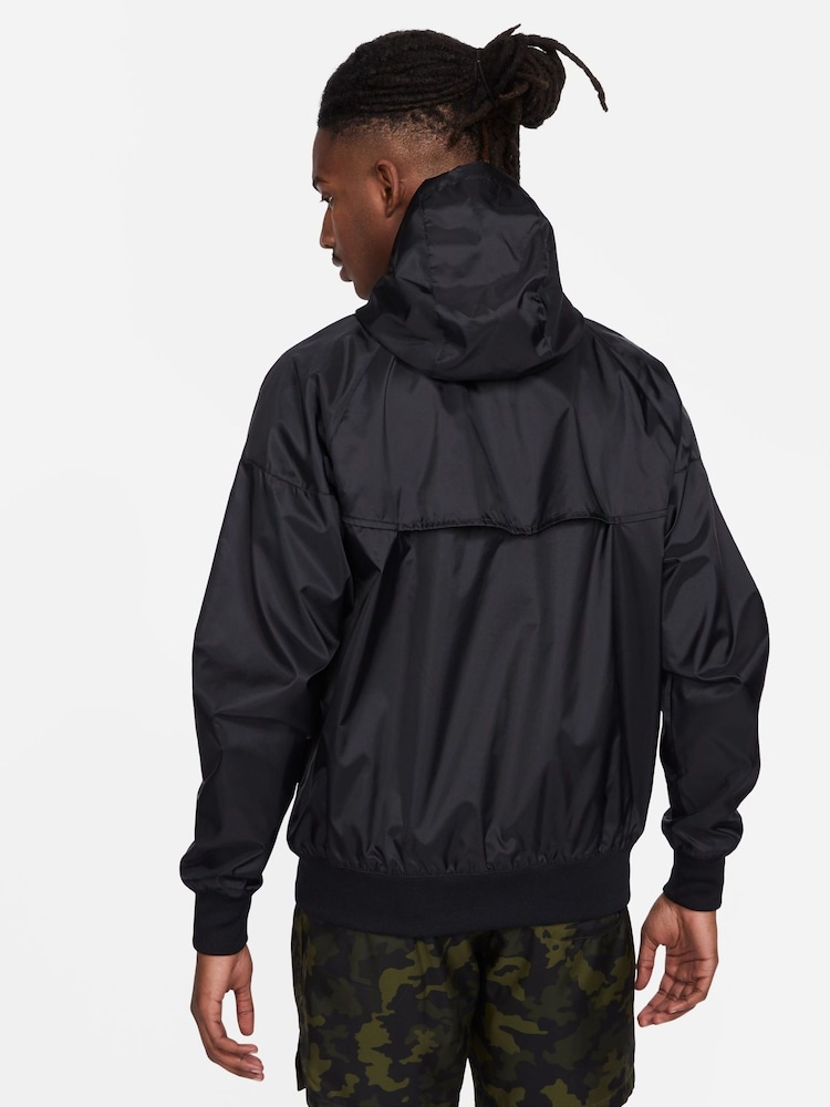 Nike Black Windrunner Hooded Jacket - Image 2 of 13 Nike Black Windrunner Hooded Jacket - Image 2 of 13