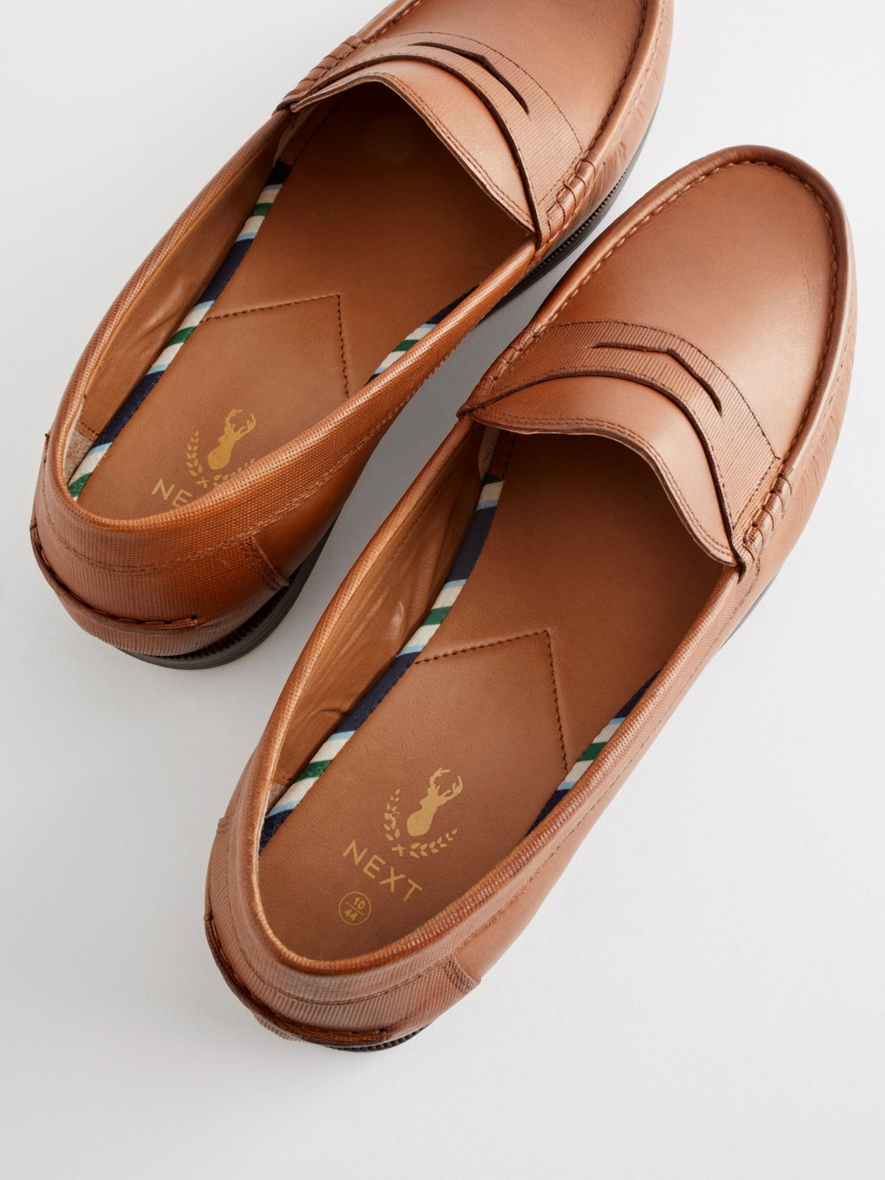 Buy Tan Brown Wide Fit Leather Penny Loafers from Next Austria