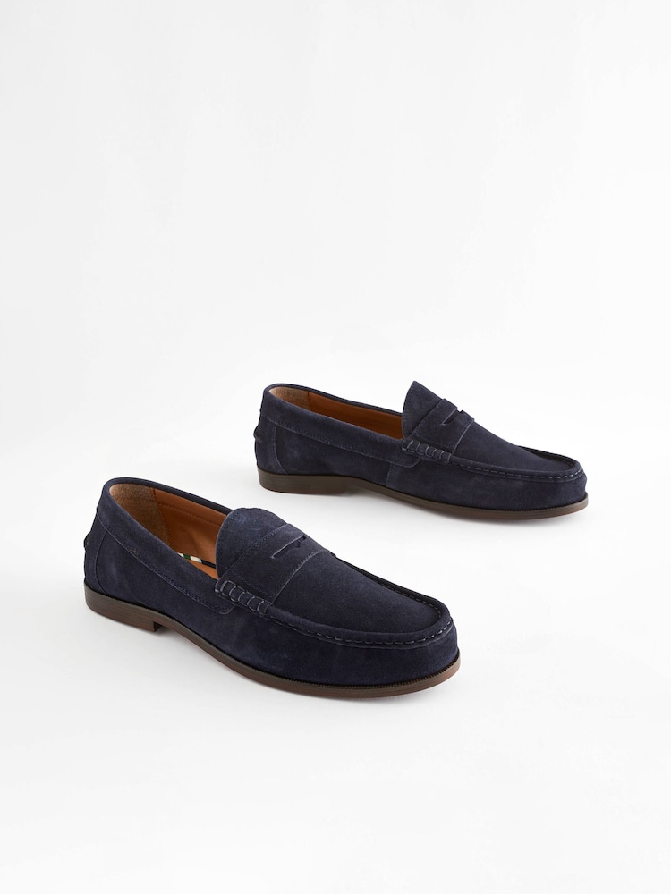 Mornarica modra Suede - Mokasini Penny Loafers - Slika 2 iz 6 Mornarica modra Suede - Mokasini Penny Loafers - Slika 2 iz 6