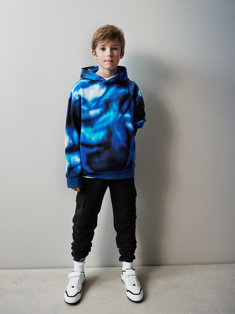 Blue Digital Print Hoodie (3-16yrs) - Image 2 of 7