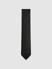 Reiss Black Ceremony Textured Silk-Blend Tie - Image 1 of 5