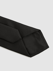 Reiss Black Ceremony Textured Silk-Blend Tie - Image 4 of 5