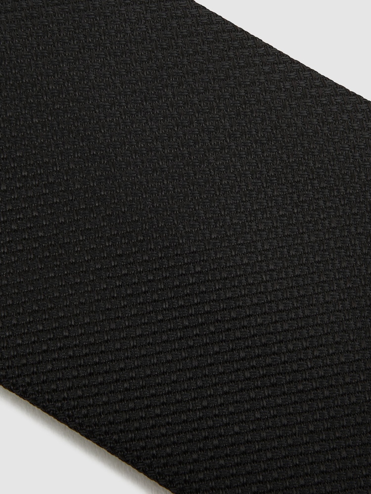 Reiss Black Ceremony Textured Silk-Blend Tie - Image 5 of 5