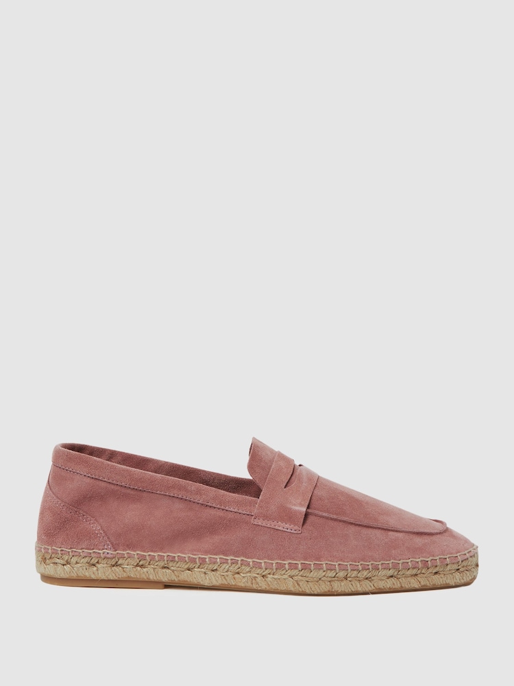 Reiss Pink Espadrille Suede Summer Shoes - Image 1 of 5