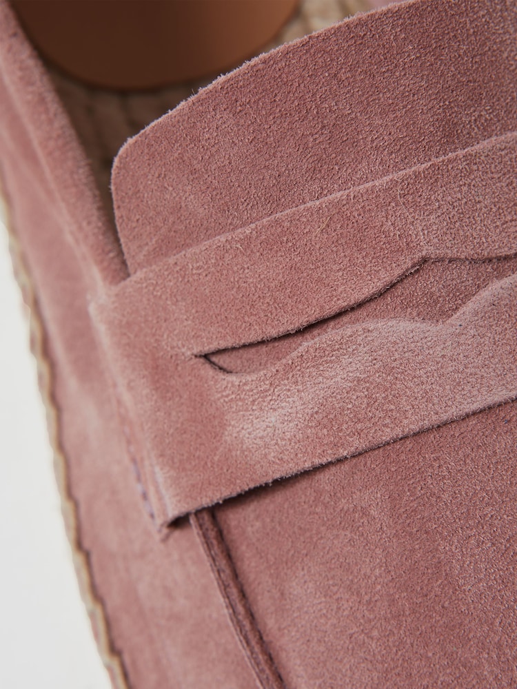 Reiss Pink Espadrille Suede Summer Shoes - Image 5 of 5