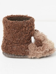 FatFace Brown Hamish Cow Slipper Boots - Image 1 of 4