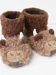 FatFace Brown Hamish Cow Slipper Boots - Image 3 of 4