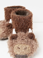 FatFace Brown Hamish Cow Slipper Boots - Image 4 of 4
