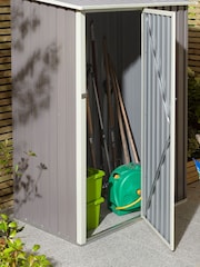 Rowlinson Light Grey Garden Trentvale Metal Pent Shed - Image 1 of 4