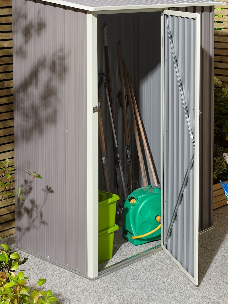 Rowlinson Light Grey Garden Trentvale Metal Pent Shed - Image 1 of 4