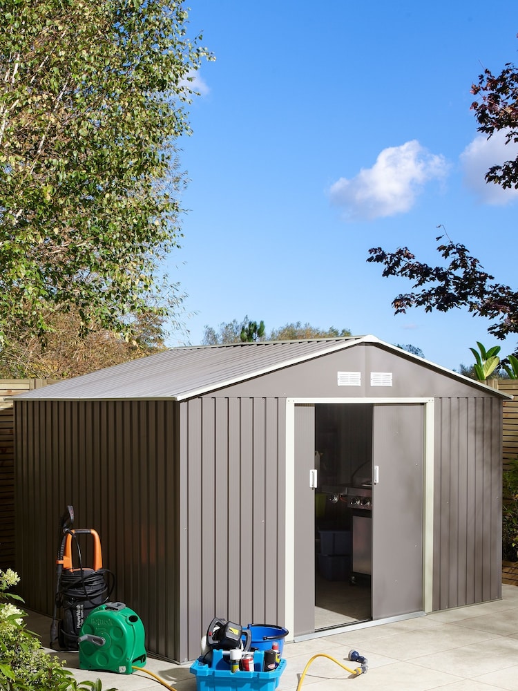 Rowlinson Garden Products Light Grey Metal Shed - Image 1 of 4