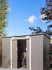 Rowlinson Light Grey Garden Trentvale Metal Pent Shed - Image 1 of 4