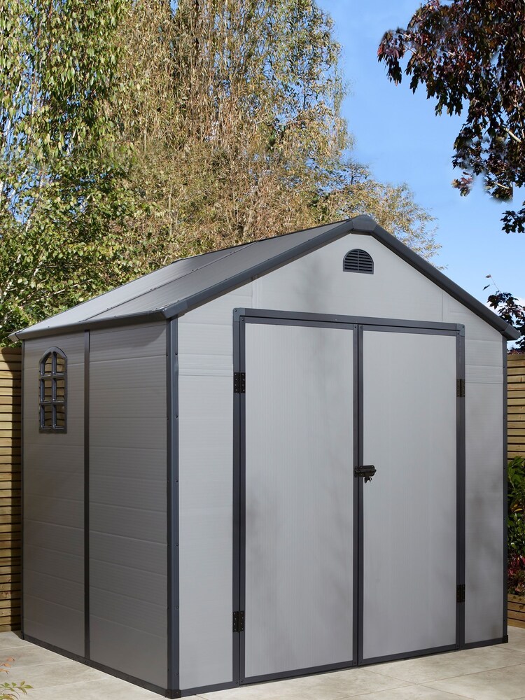 Rowlinson Garden Products Light Grey Airevale Shed 8x6 - Image 1 of 4