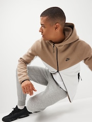 Nike Khaki/White Tech Fleece Zip-Up Hoodie - Image 2 of 5