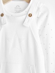 White Knitted Baby Dungarees And Bodysuit Set (0mths-2yrs) - Image 4 of 8