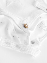 White Knitted Baby Dungarees And Bodysuit Set (0mths-2yrs) - Image 5 of 8