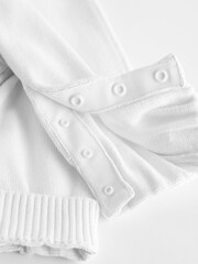 White Knitted Baby Dungarees And Bodysuit Set (0mths-2yrs) - Image 7 of 8