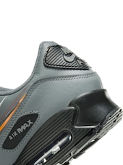 Nike Black/Orange Air Max 90 Trainers - Image 6 of 6