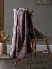 Purple Teddy Plush Fleece Throw - Image 1 of 6