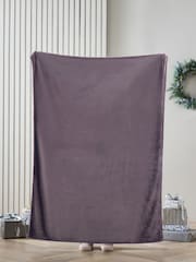 Purple Teddy Plush Fleece Throw - Image 3 of 6