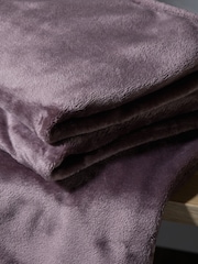 Purple Teddy Plush Fleece Throw - Image 4 of 6