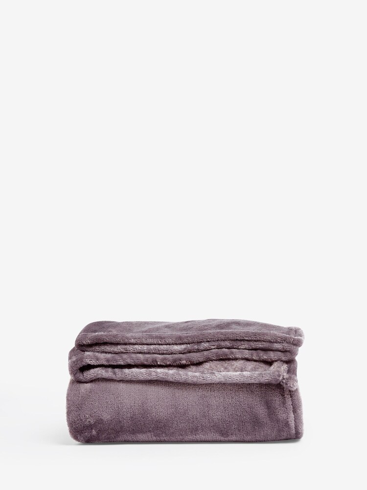 Purple Teddy Plush Fleece Throw - Image 6 of 6
