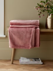 Blush Pink Plush Fleece Throw - Image 1 of 4