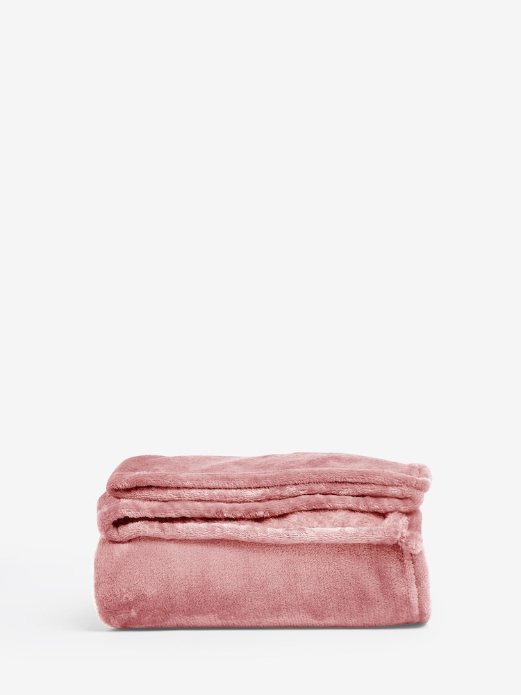 Blush Pink Plush Fleece Throw - Image 4 of 4