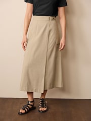 Natural Tailored Utility Detail Midi Skirt - Image 2 of 6
