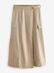 Natural Tailored Utility Detail Midi Skirt - Image 5 of 6