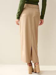 Natural Tailored Belted Column Skirt - Image 2 of 6