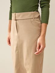 Natural Tailored Belted Column Skirt - Image 3 of 6