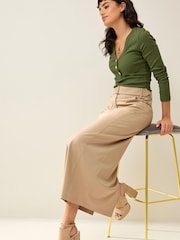 Natural Tailored Belted Column Skirt - Image 4 of 6